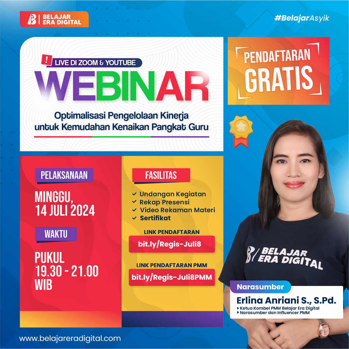 Webinar 4JP : Optimalisasi Pengelolaan Kinerja untuk Kemudahan Kenaikan Pangkat Guru (14 Juli 2024)